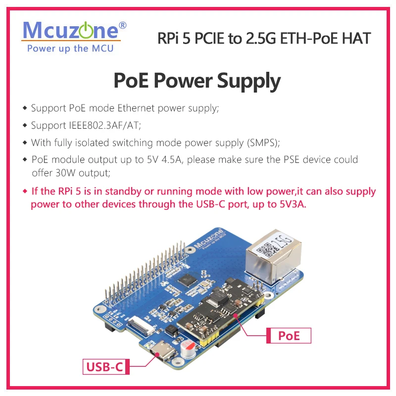  PoE  ̴   ġ ɼ, MP2.5G-PoE   5 PCIE-2.5G ̴-PoE HAT, 0.91 ġ OLED