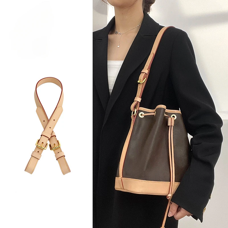 Cinturino In Pelle Vacchetta Per Borsa Lv Neonoe Mm Con Coulisse E Cursore Noe Bb Speedy Pochette Strap Alma Etc