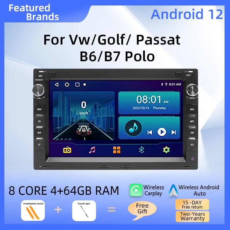 Uckazy Android 12 Autoradio Per Vw Passat B5 Mk4 Mk5 Sharan Jetta Bora Polo Transport T5 Citi Wireless Carplay Audigps Stereo