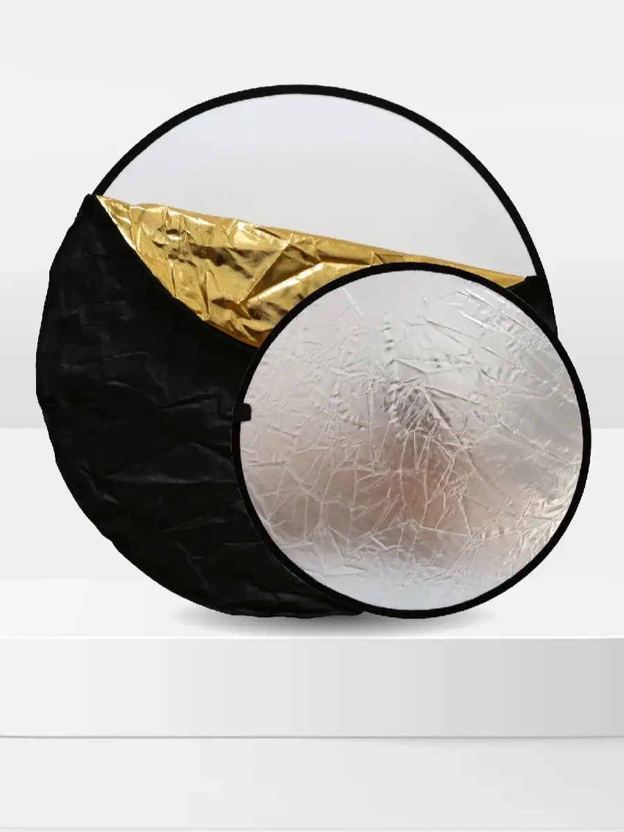 2in1 Collapsible Round Photography Reflector Photo Studio Outdoor Light Diffuser Multi-Disc With Carry Bag 30/60/80/110cm