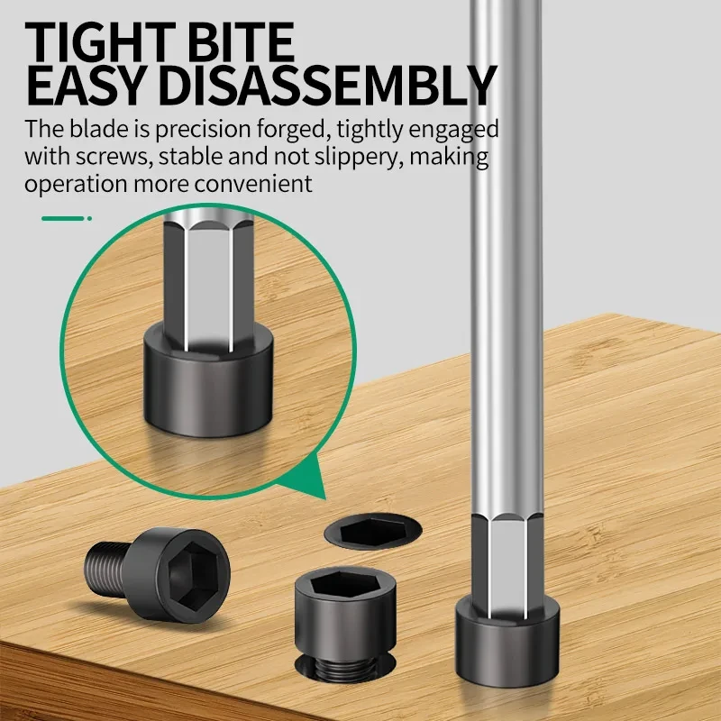 T/L 2.5/3/4/5/6/8/10mm Torx Screwdriver T Type Allen Hex Wrench Chrome Spanner T-shaped Hand Tool Extended T-Socket Wrench 3
