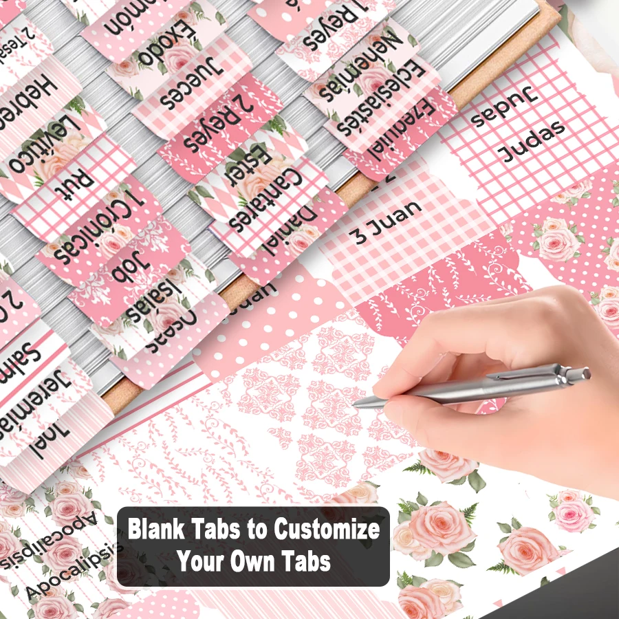 Spanish Bible Tabs: 75 Easy-to-Apply Large Print Index & Blank Labels