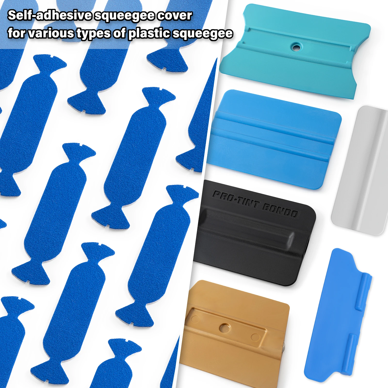 FOSHIO Candy Shape Wrapping er Felt Pad For 10cm Edge Squeegee Car Film Vinyl Applicator Replacement Protection Fabric Cloth