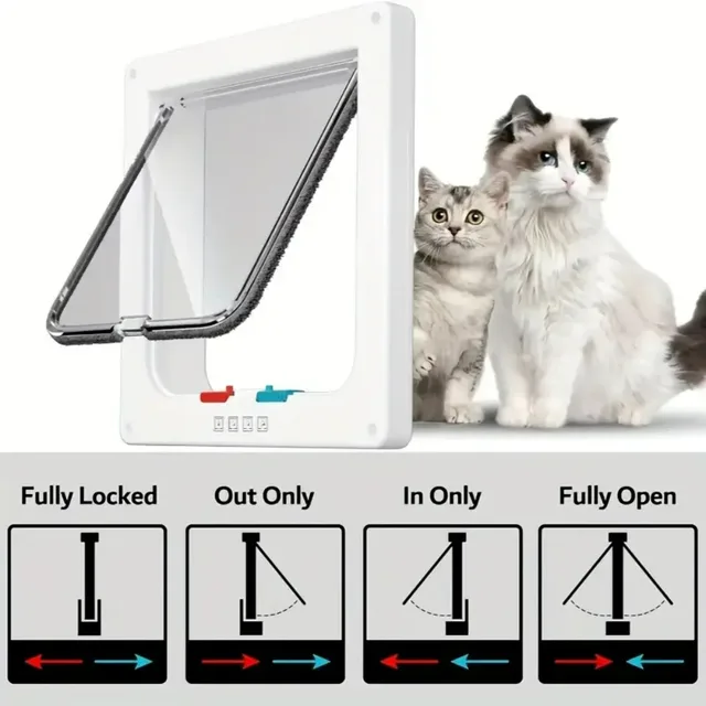 Cat Dog Door Flap Extra with 4 Way Locking Security Flap Door Weatherproof Pet Door Kit for Dog Cat Kitten Puppy Safety 2