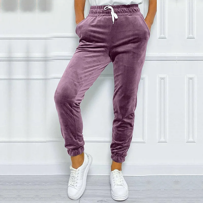 Ubro Core-Pantaloni Sportivi da Donna a Gaba Dritta Tuta, Azzurro, XS