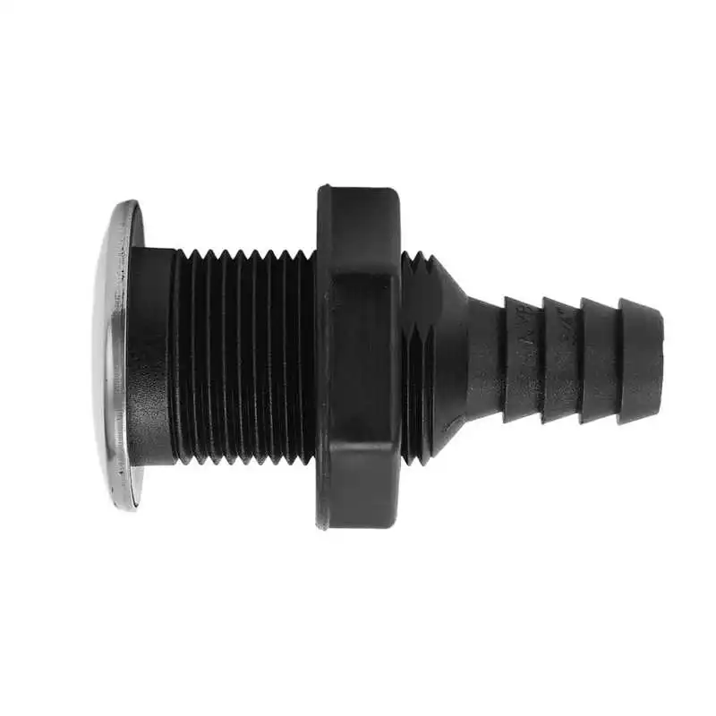 Boat Drain Scupper Thru Hull Fitting Black 3/4in for Yachts Ships