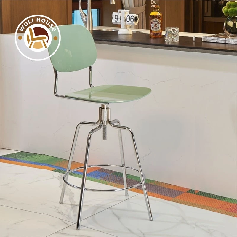 Bar Chairs Modern And Minimalist Household Nordic Light Luxury Chairs High Legged Personalized White Instagram Bar Leisure Chair