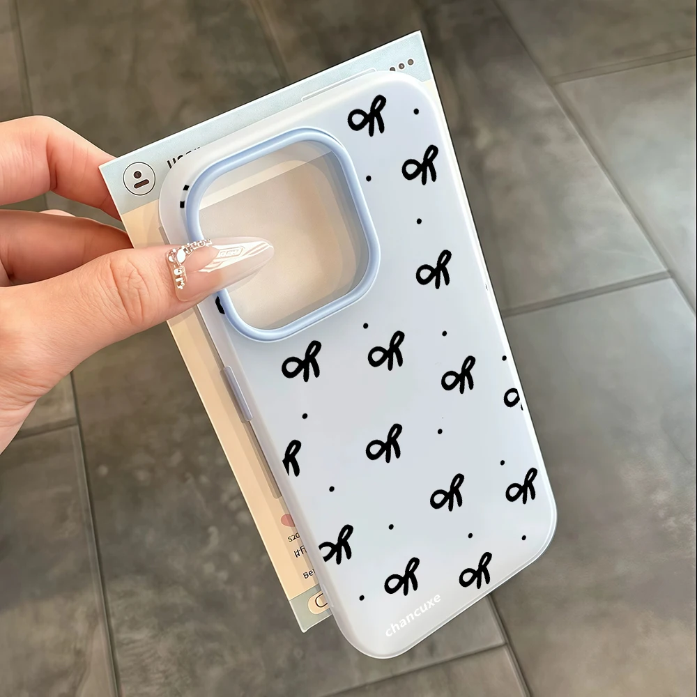 Minimalist Bow Girl Shockproof Candy Color Phone Case