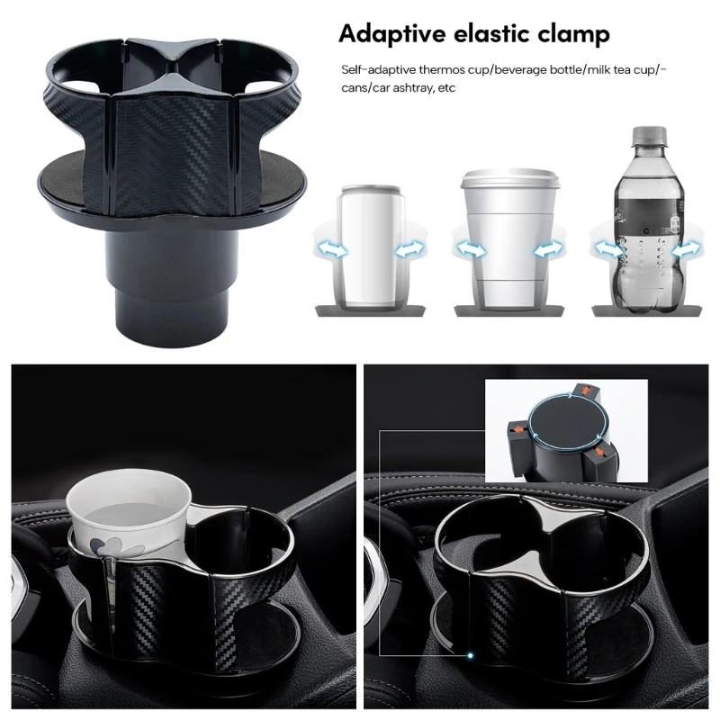 2 in 1 Car Cup Holder Expander Adapter with Adjustable Base
