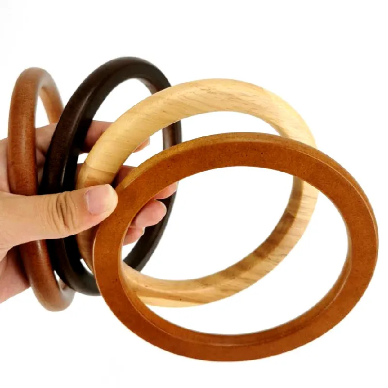 Round Handcrafted Wooden Handle Bag Handle Bag Accessory Wooden Root Handle Wooden Circle Handle