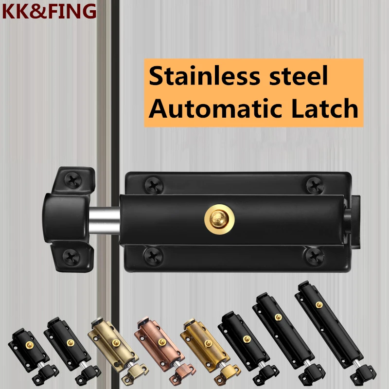 Stainless Steel Automatic Latchs Anti-theft Door Bolt Anti-lock Door Buckle Spring Latch Thickened Locks door latch
