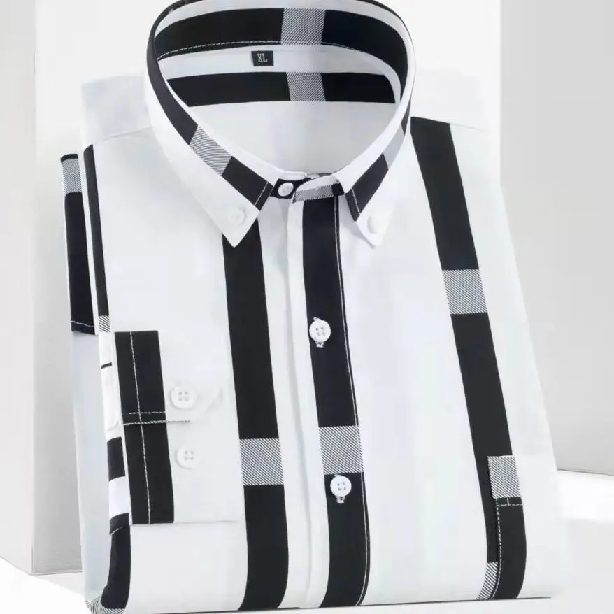 

Pure Cotton Fashion Men's Plaid Shirt Long Sleeve Regular Fit Men Casual Shirt Leisure Autumn Male Blouse New Clothing H132