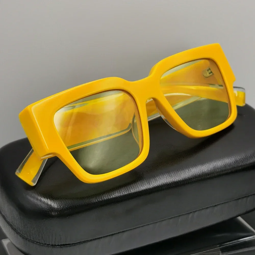 

2024 New Luxury Designer Women's Sunglasses Sqaure Vintage Acetate Eyeglasses Elegant Trendy Fashion for Female UV400 Glasses