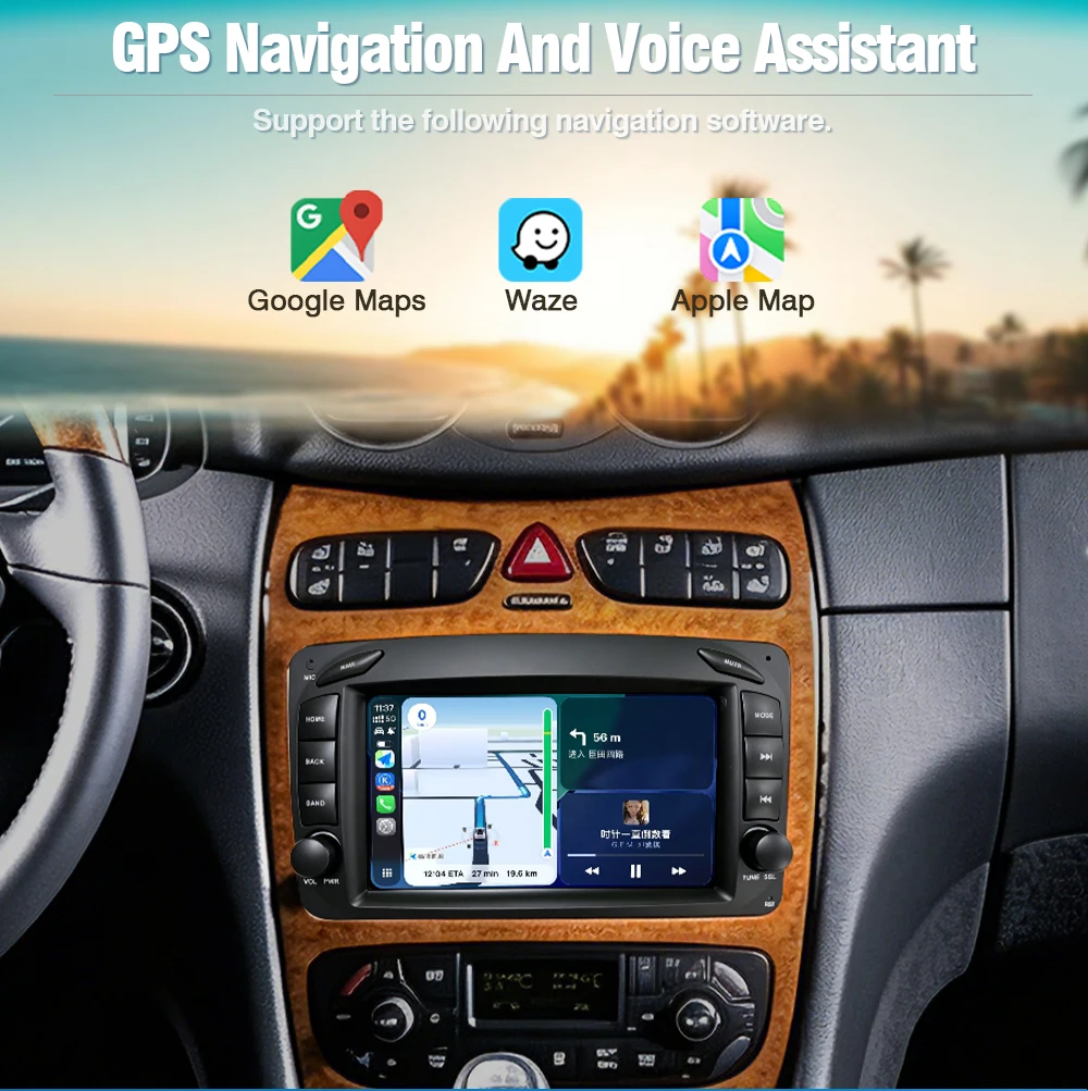 AUTOTOP Pantalla de radio para coche con sistema Linux de 7 pulgadas para Mercedes Benz CLK W209 C209 W168 W203 W463 Vito 1998-2006, CarPlay inalámbrico, Android Auto, radio para coche, pantalla táctil, monitor multimedia, navegación GPS, unidad principal estéreo, WiFi 5