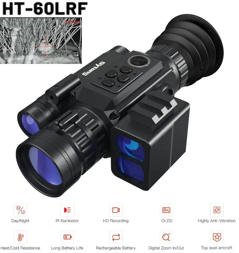 

Sytong HT60 LRF 6.5-13X / 3X-8X Night Vision Riflescope Laser Rangefinder WIFI monocular Aim Sight Hunting IR Camera recorder