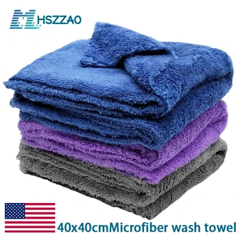 3/5/10pcs Car Wash Microfiber Towel Cleaning Drying Car Polishing Cloth Soft Edgeless Car Detailing Waxing Towel 40X40CM 350GSM 1