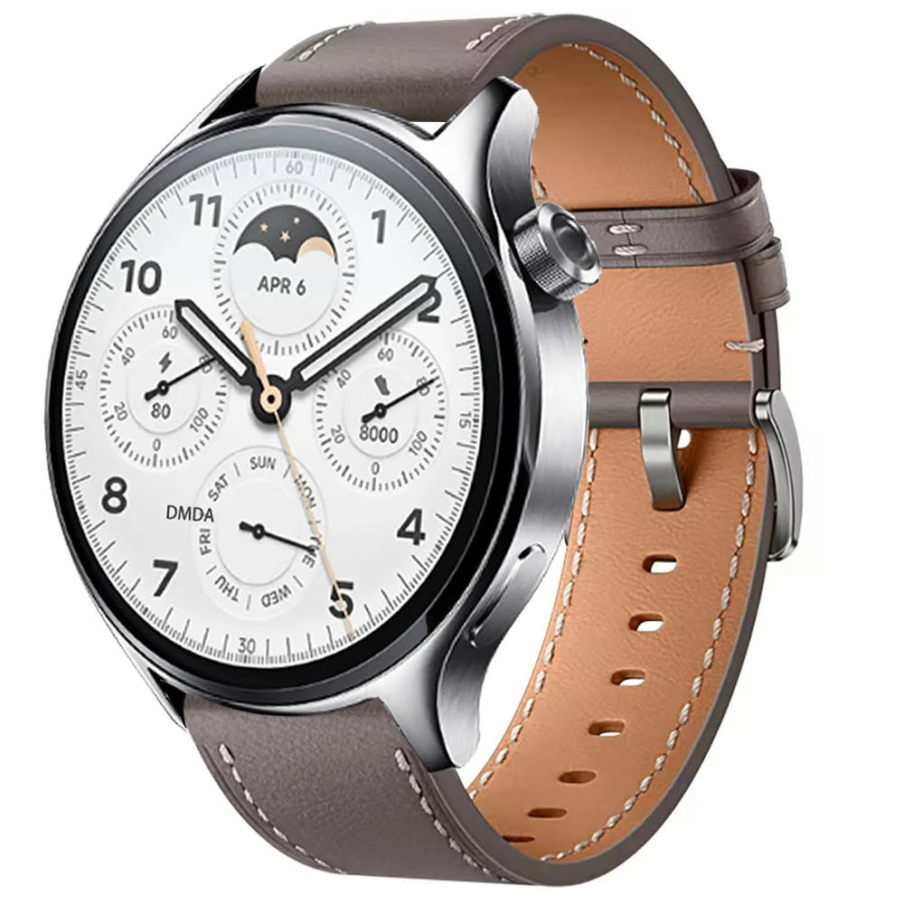 Premium 22mm Leather Watch Strap Bracelet - Elegant Wristband Replacement in Classic Design