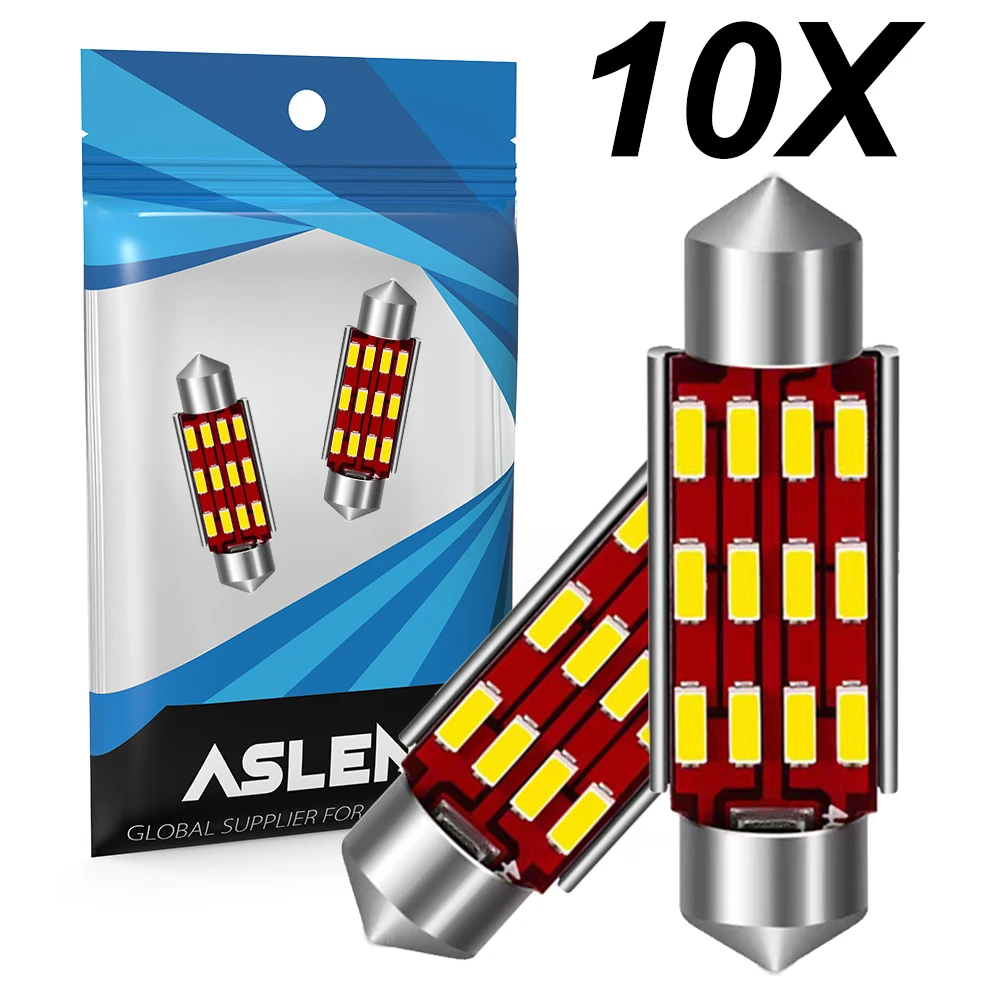 

10x Car Interior Light White 31mm 36mm 39mm 41mm Car Festoon Lights C5W C10W 4014LED CANBUS Auto Interior Dome Lamp Reading Bulb