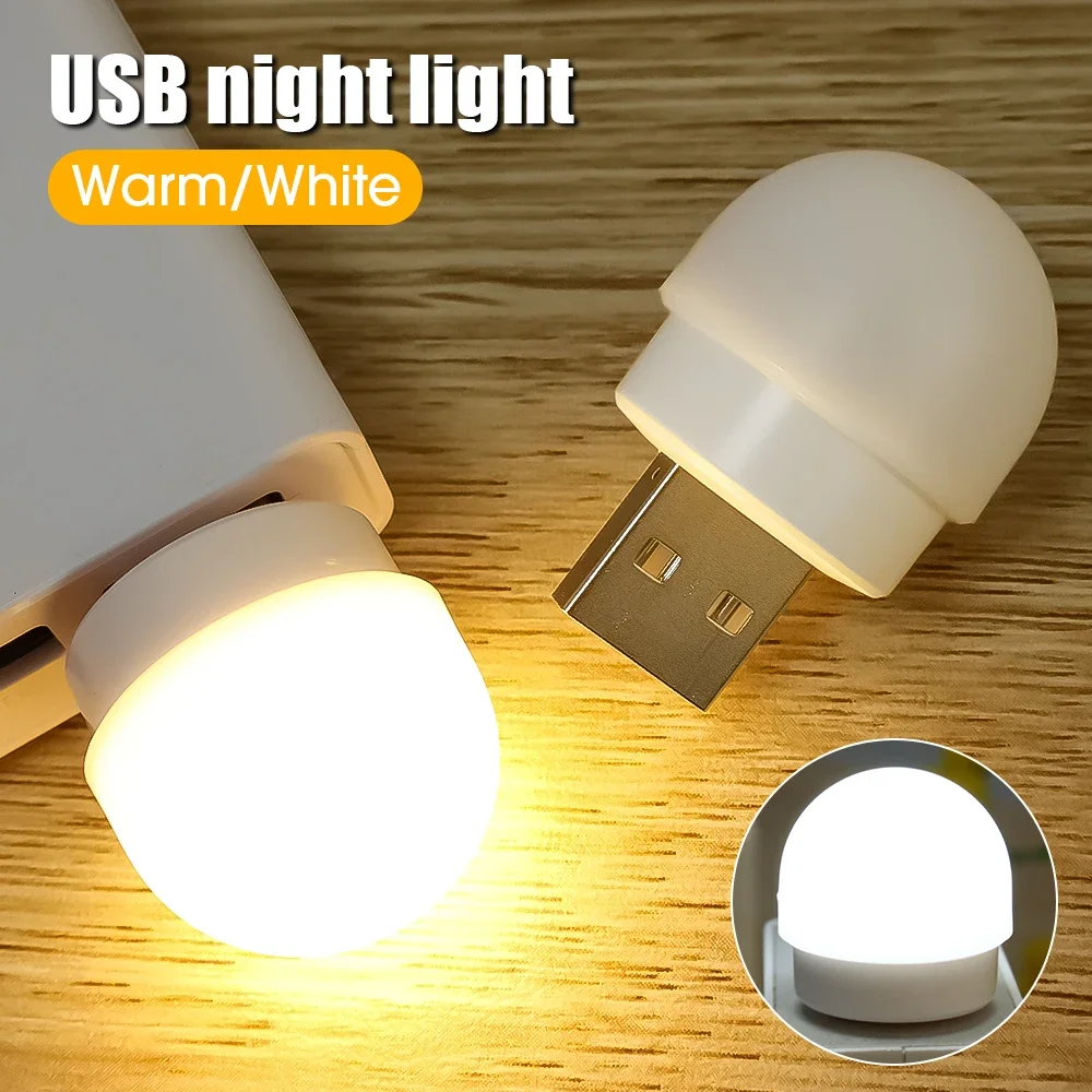 1-8Pcs USB Plug LED Lamp Mini Book Night Light Computer Mobile Power Charging Eye Protection Reading Light