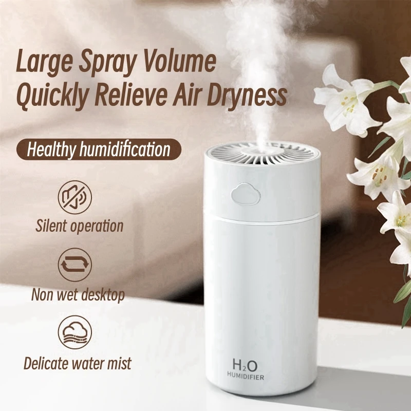 

400ML Ultrasonic Air Humidifier USB Essential Oil Diffuser Car Air Purifier Nano Spray Water Replenisher for Home Office Silent