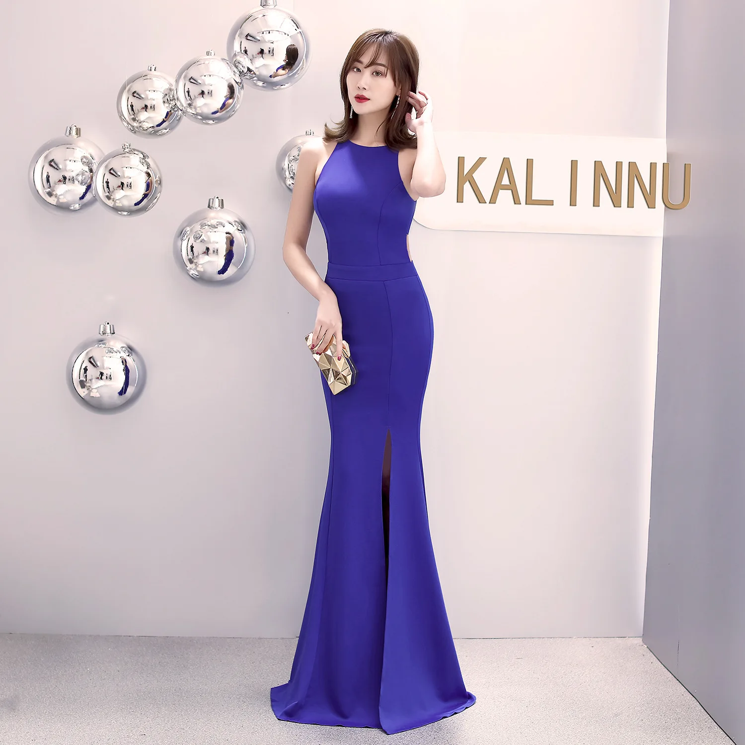 

2023 Royal Blue Evening Dress Long Mermaid Formal Occasion Women Gowns For Wedding Birthday Robe De Soiree