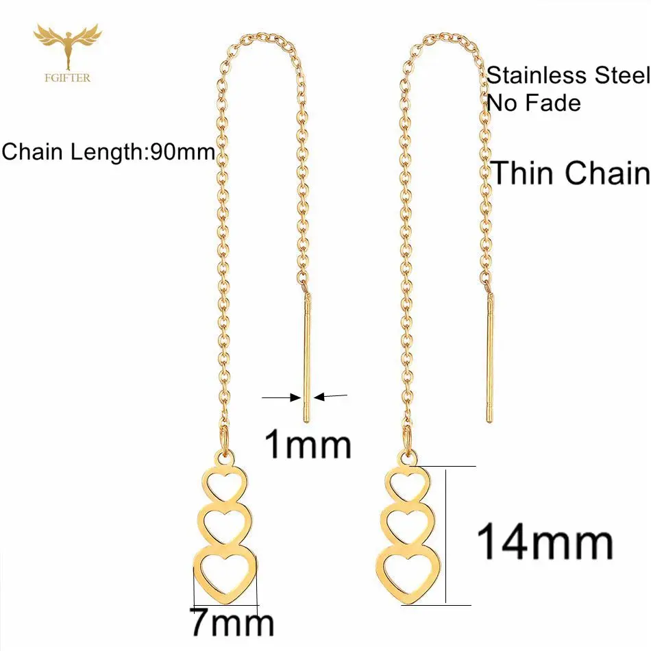  Lock Key and Long Chain Earrings Set for Women Men, Rofusn  Stainless Steel Dangle Hoop Earrings Hinged Piercing Hoops (3Pairs):  Clothing, Shoes & Jewelry