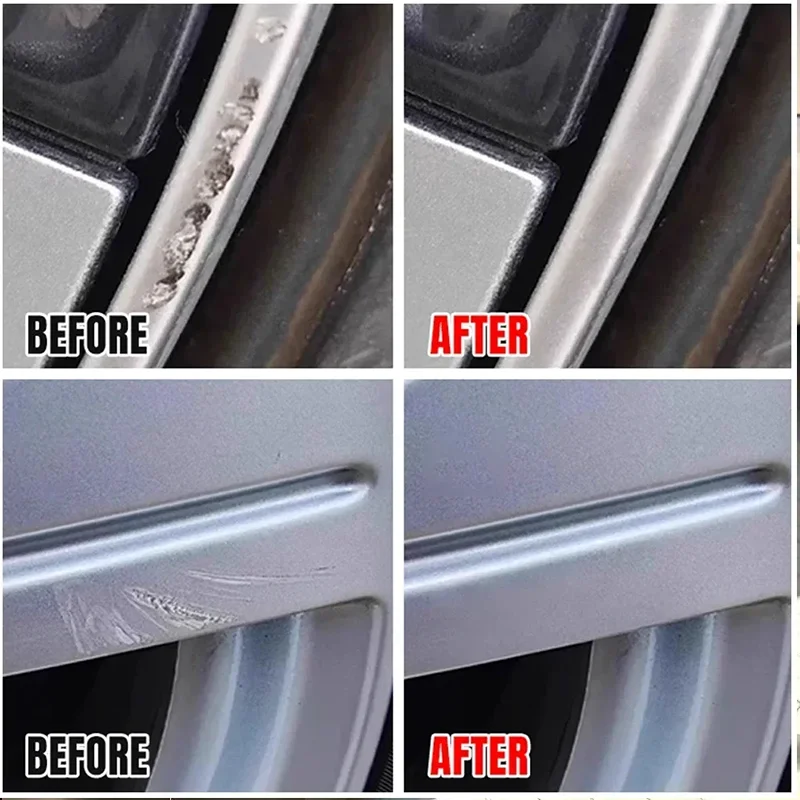 Scratch Repair Paste for Car Wheel Steel Alloy Hub Polisher with Sponge Metal Rim Swirl Restoration Swirl Auto for BNW 120g