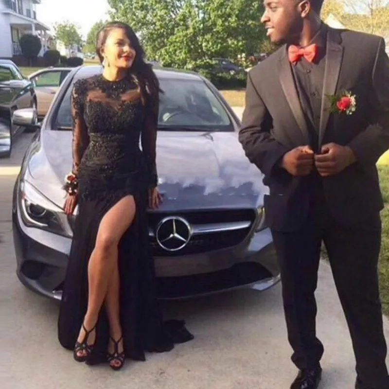 

Robe De Soiree longue 2023 Sexy Black Lace Appliques Mermaid Long Evening Dresses Elegant Prom Formal robe de mariée Dresses