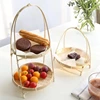 Bamboo Weaving Straw Baskets Tier Rack Wicker Fruit Bread Food Storage Kitchen Decorate Round Plate Stand Container 2