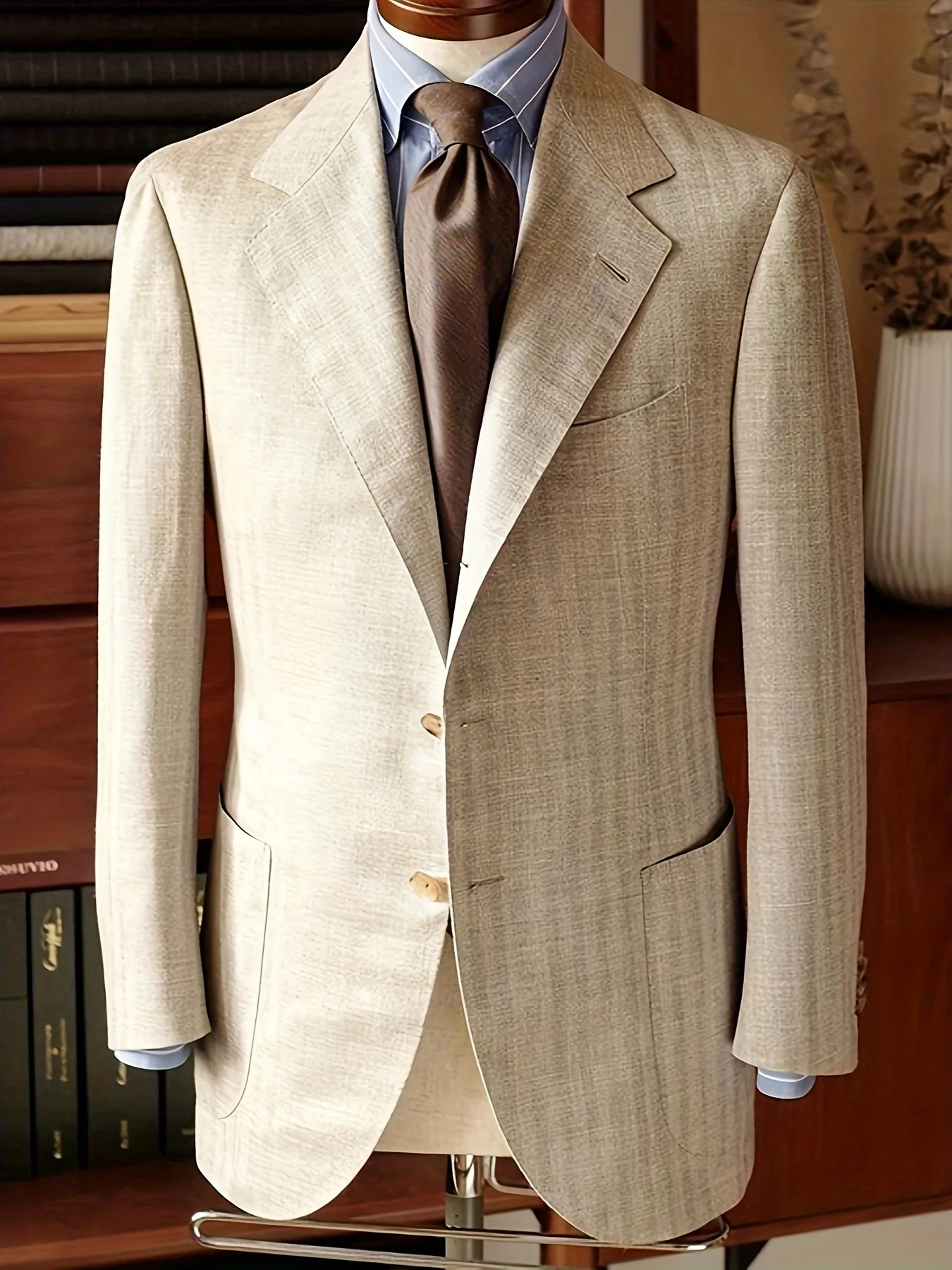 Mens Blazer Jacket Men's Lightweight Business Suit Jacket Single-Breasted Blazer with Notch Lapel and Button Detail Men Clothing