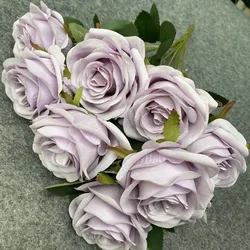 Exquisite Camellia Rose Artificial Bouquet for Elegant Decor and Gifting (Purple rose)