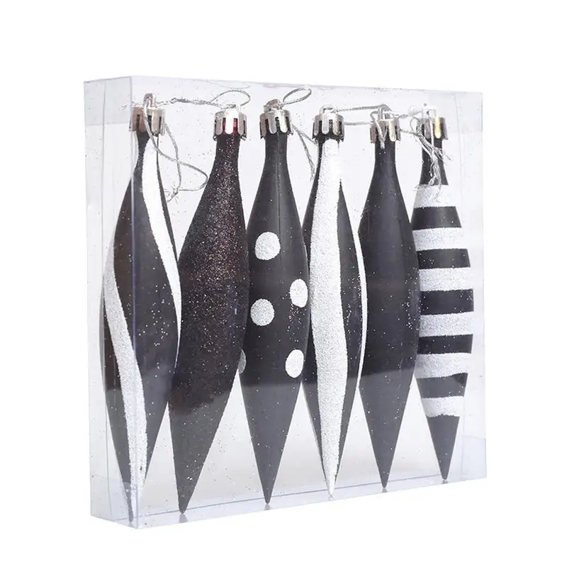 thumbnail image 1 of 6/12 piezas de decoración creativa para el ambiente del lugar de Navidad, regalo para árbol de Navidad, bolas de adorno transparentes blancas, decoración para escaparates, 1 of 5
