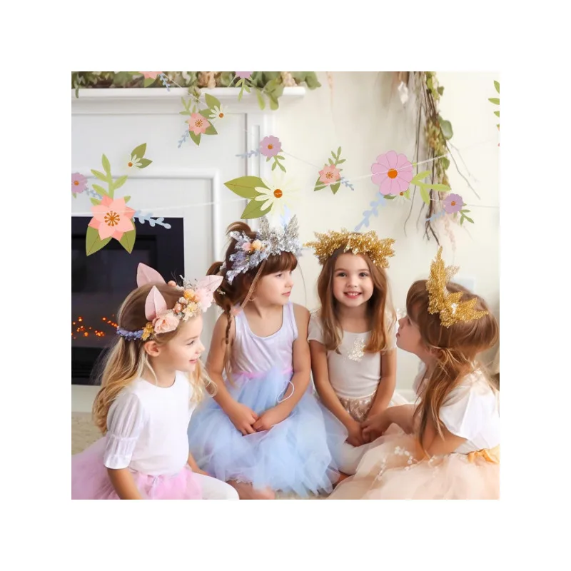 16ft Colorful Paper Flower Garlands Floral Backdrop Party Decoration Birthday Garden Party Picnic Woodland Wedding Girl Birthday