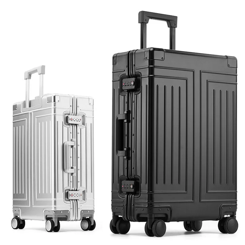 

Aluminum-magnesium Alloy Rolling Luggage Spinner 28 26 Inch High Capacity Suitcase Wheels 20 24 inches Cabin Trolley Suitcase