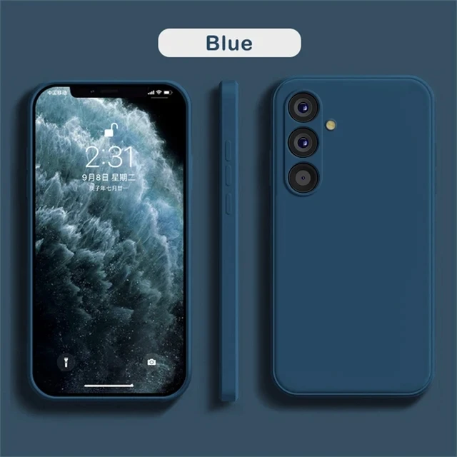thumbnail image 1 of Galaxy S24 23 23 22 21 Liquid Silicon Phone Case For Samsung Galaxy S24 Plus S23 Ultra S22 S20 FE A54 53 Soft Shockproof Cover, 1 of 5