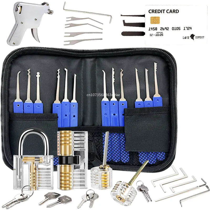 17-Piece Lock Pick Set Professional - Locksmith Training Kit with