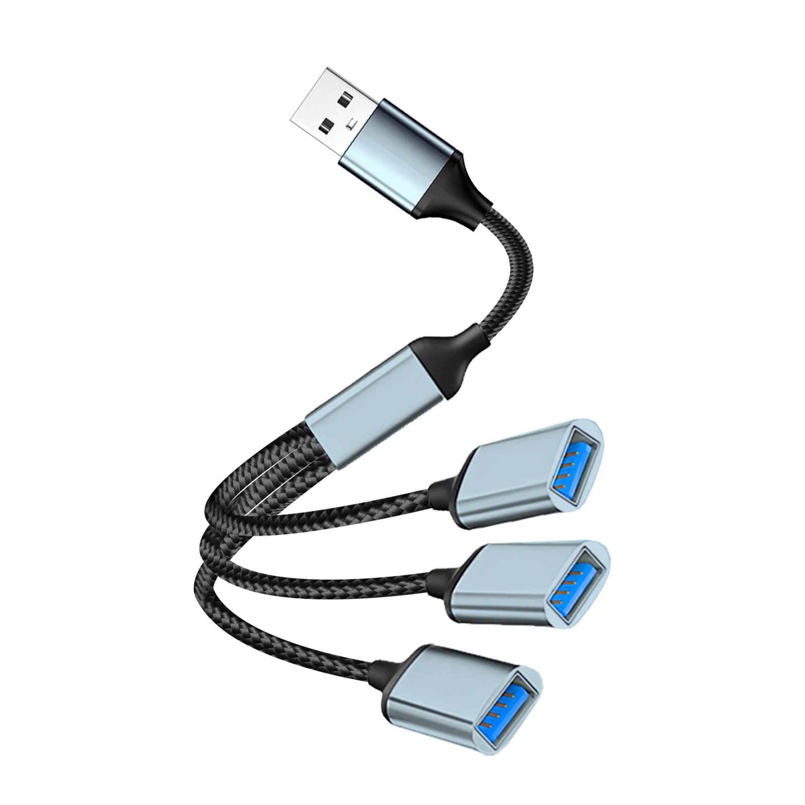 Cavo splitter 1 ingresso 3 uscite, hub USB-A, convertitore di espansione multi-porta USB per auto e PC_voghion.com