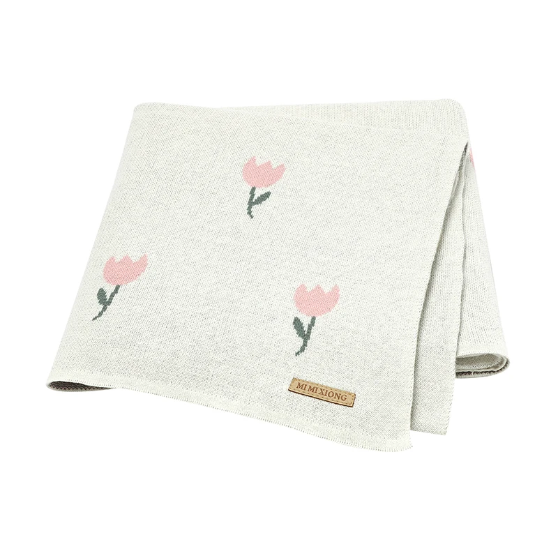 Breathable Cotton Knitted Newborn Baby Blanket - Crib & Toddler Play Mat