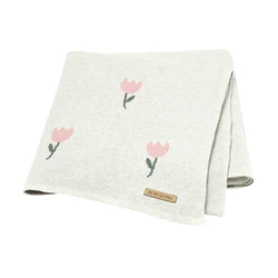 Breathable Cotton Knitted Newborn Baby Blanket - Crib & Toddler Play Mat (82W1335-4)