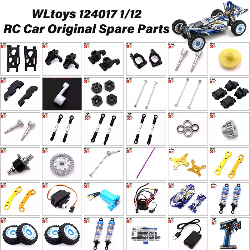 WLtoys 124017 1/12 Vorne Hinten Spurstange Zentrale Antriebswelle Montage Schrauben Set Lager Motor Getriebe Differential RC Auto Ersatzteile