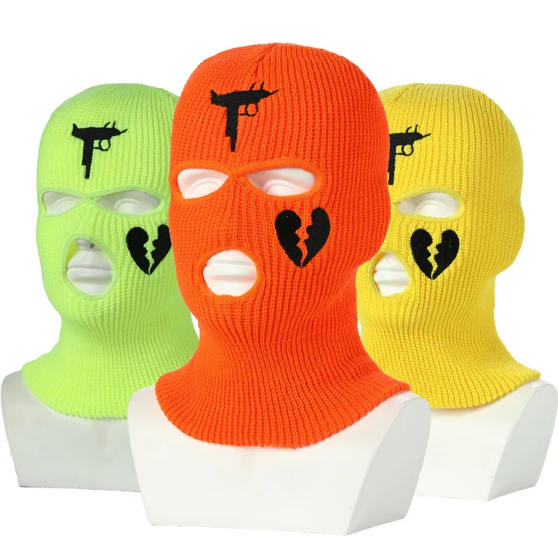 

Warm Ear Protection Knitted Ski Hat Three-Hole Balaclava Outdoor Cycling Toe Cap Mask