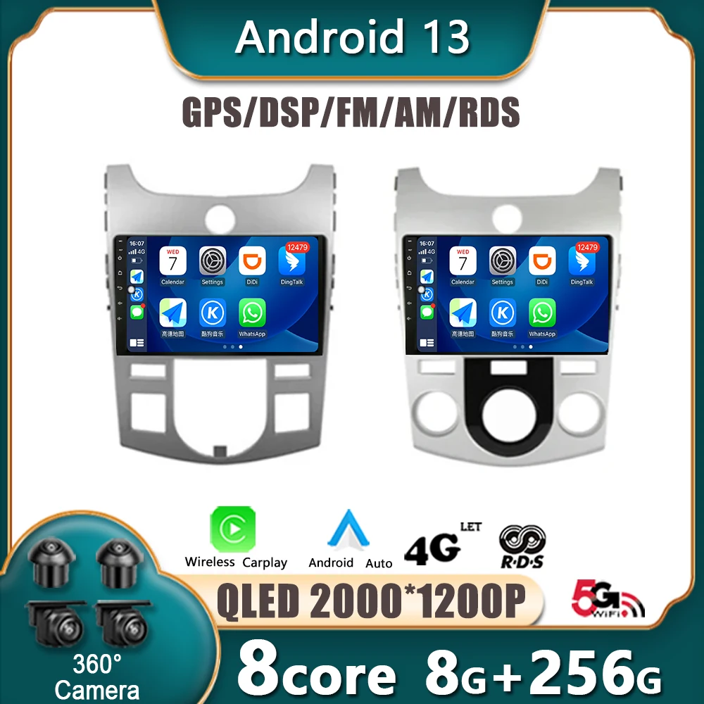 

Carplay Android авто для KIA CERATO 2 TD 2008 - 2013 Bluetooth GPS Автомобильные интеллектуальные системы камера Сенсорный экран 9 дюймов дисплей ТВ