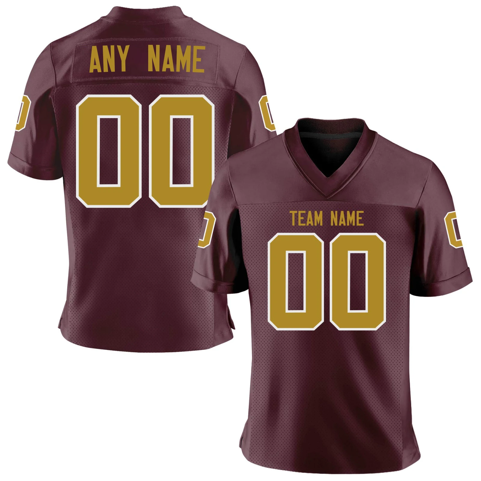 Custom Brown White American Football Jersey Personalized Printed Team Name Number Men Women Youth Kids Uniform Fans Gift 3