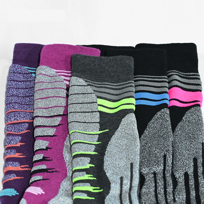Ski Socks 2 Pairs Men Women Winter Outdoor Sports Thickened Insulation Merino Wool Breathable Wear-resistant Snow Stocking ski socks