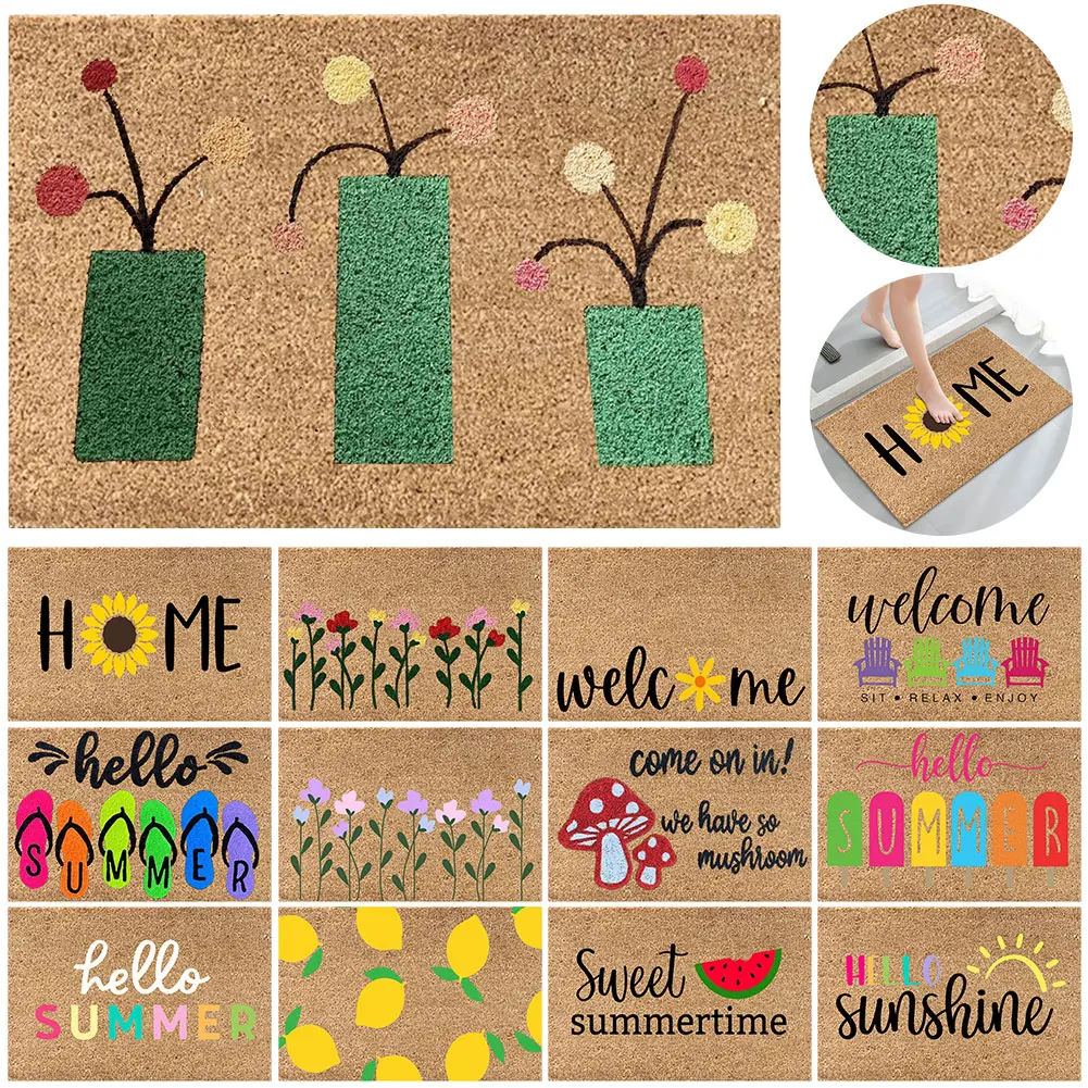Hello Door Mat Absorbent Welcome Door Mat Non Slip Front 40x60cm Low Profile Doormat for Bathroom Entryway floor mat non slip mat door mat fun doormat