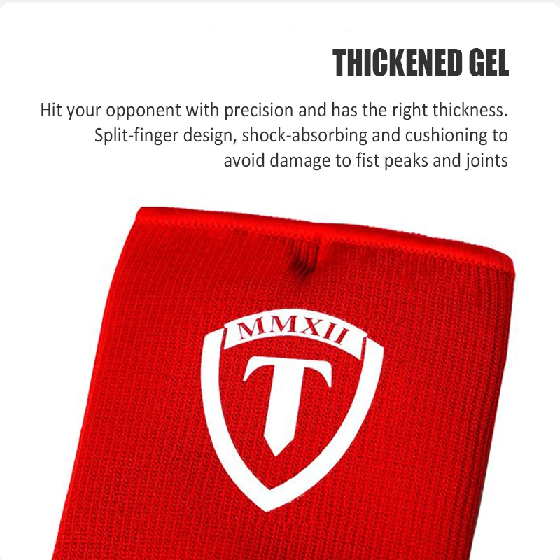 Boxing Gel Glove Sanda Hand Wrap Taekwondo Half-Finger Gloves with Long Wrist Strap Muay Thai Martial Arts Boxing Training
