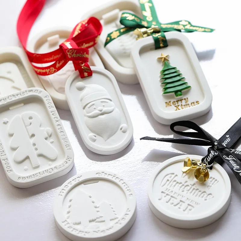 Holiday Scented Gypsum Plaster Silicone Molds for DIY Handmade Christmas Tree Ornaments