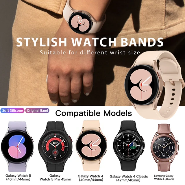 Correa de silicona para Samsung Galaxy Watch 6/5/4 classic, 44mm, 40mm,  43mm, 47mm, 46mm, 42mm, pulsera deportiva Galaxy Watch 5 pro, 45mm -  AliExpress