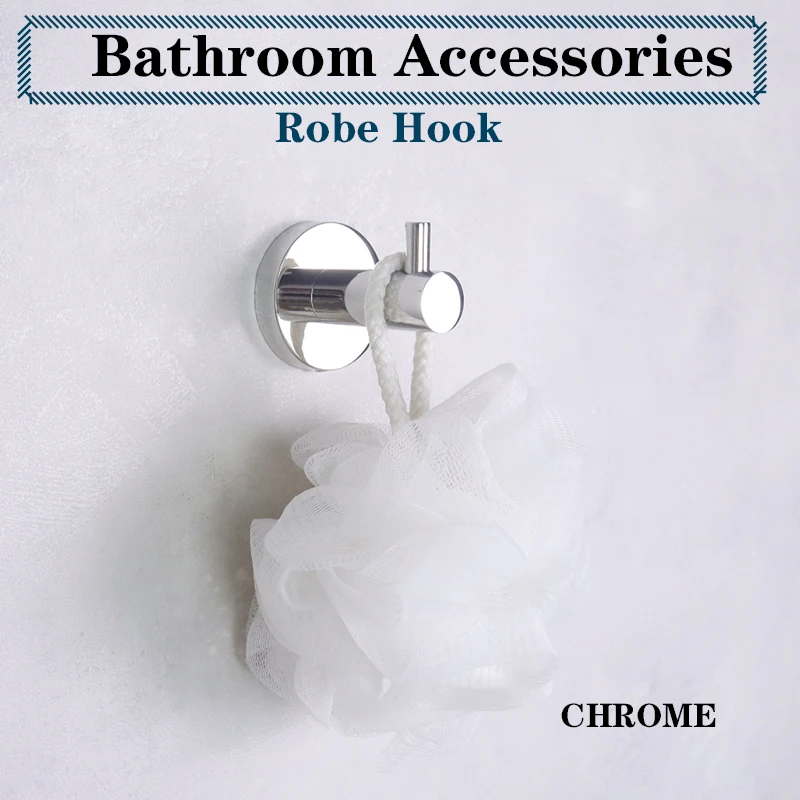Robe hook SUS304 single hook wall-mounted screw fixation simple style hotel accessories