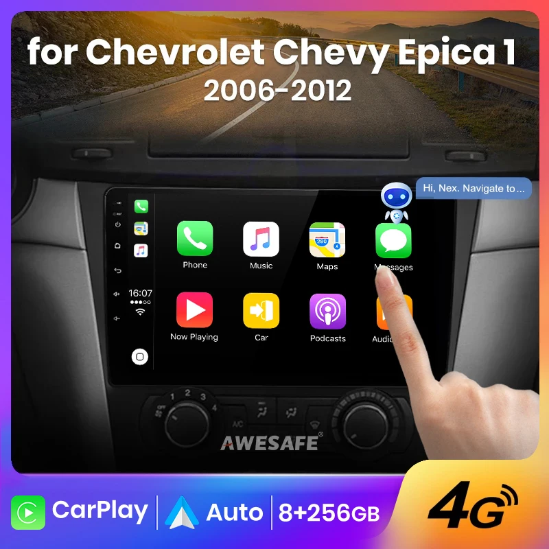 

AWESAFE Wireless CarPlay Android 13 Radio For Chevrolet Chevy Epica 1 2006 - 2012 GPS Navigation Stereo Car Intelligent Systems
